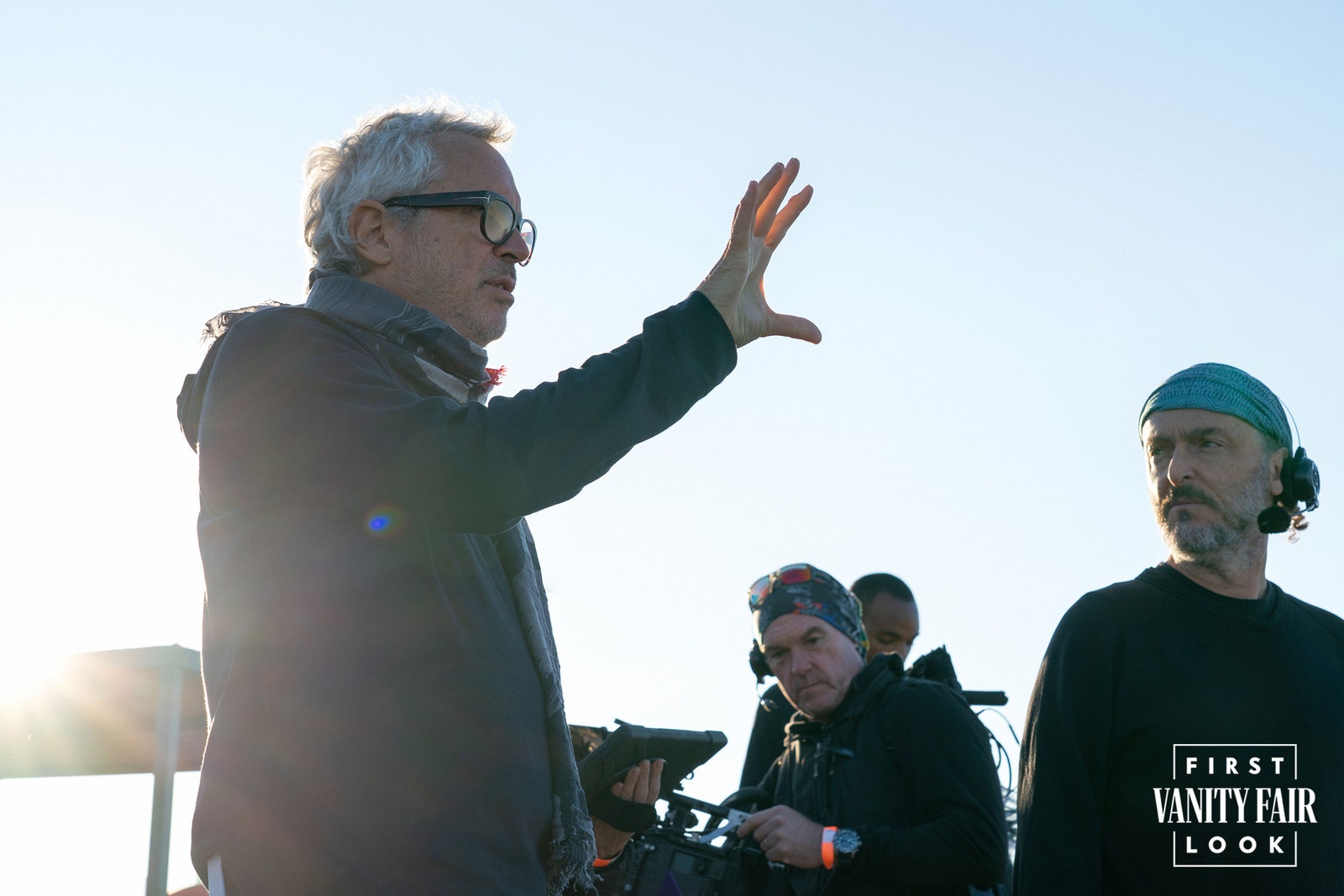 Alfonso Cuarón  and cinematographer Emmanuel “Chivo” Lubezki  behind the scenes of Disclaimer on locaton in Forte dei...